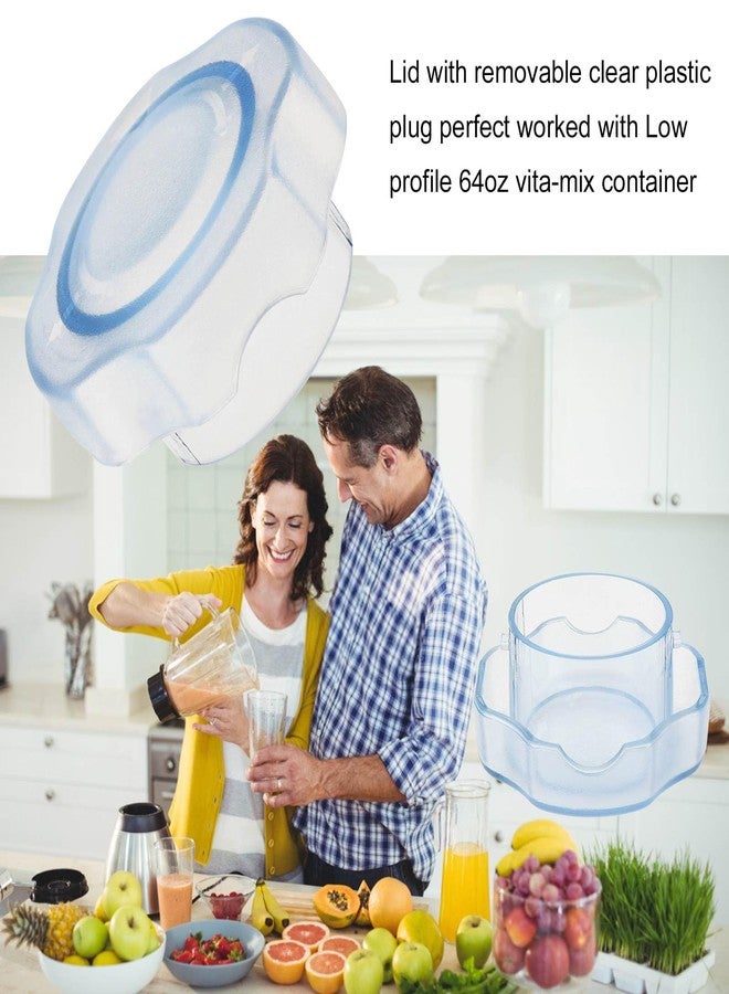 TQEONKL Blender Jar Lid Plug Replacement Parts, 2Pcs Lid Plug Replacement Parts for Vita-mix 64oz, Capping Plug Low Profile Container Plug Fit Drink Machine Pro750 Pro300 Low Profile 64-oz Container - Image 2